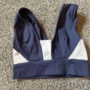 Stylish Blue and White Sports Bra